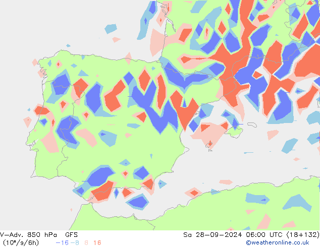 V-Adv. 850 hPa GFS Sa 28.09.2024 06 UTC