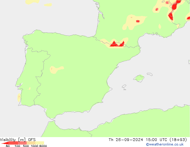 Visibility GFS Th 26.09.2024 15 UTC