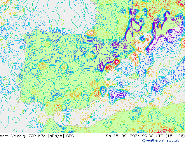 Vert. Velocity 700 hPa GFS Sa 28.09.2024 00 UTC