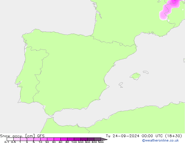 Schneemenge GFS Di 24.09.2024 00 UTC