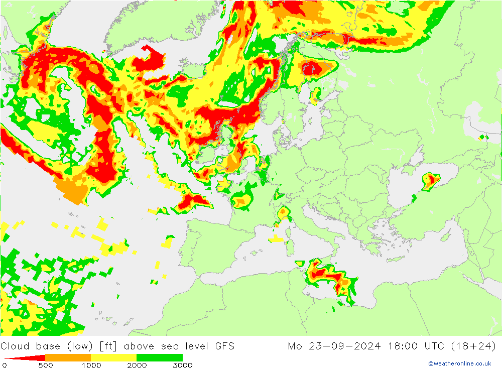 Cloud base (low) GFS Seg 23.09.2024 18 UTC