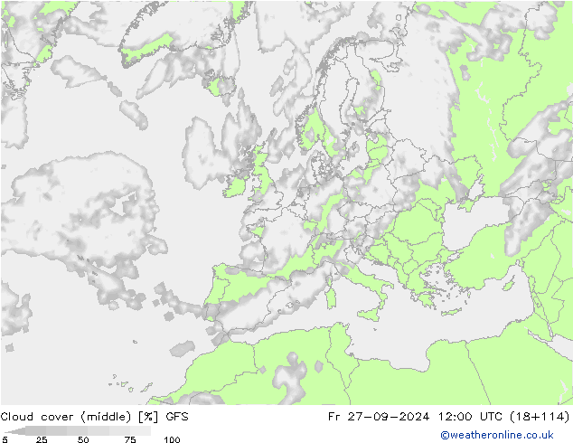 Nubi medie GFS ven 27.09.2024 12 UTC