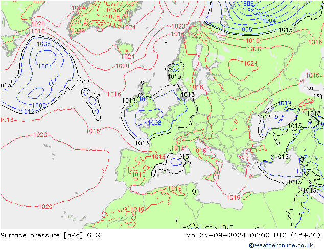 GFS: Pzt 23.09.2024 00 UTC