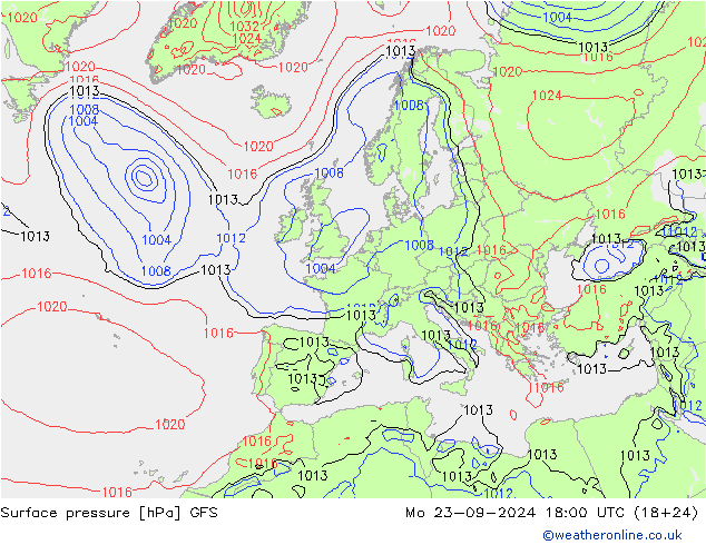 GFS: Pzt 23.09.2024 18 UTC