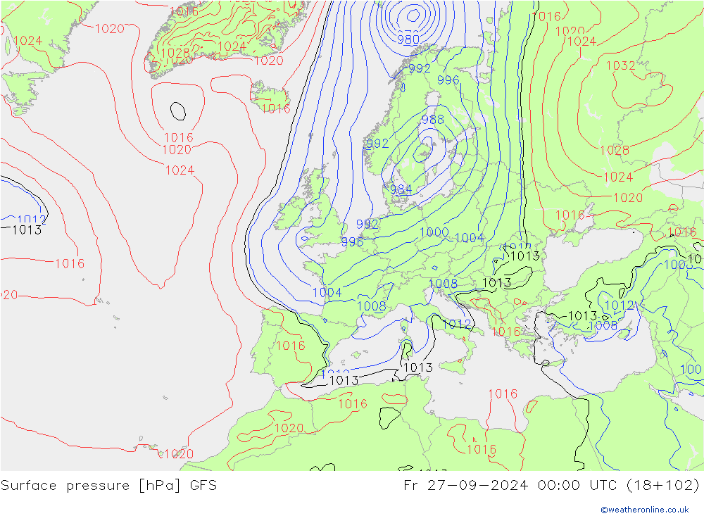 GFS: vr 27.09.2024 00 UTC