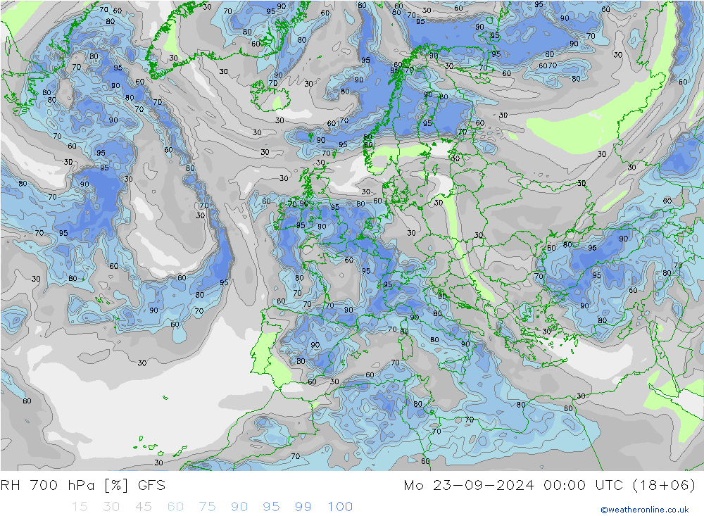 700 hPa Nispi Nem GFS Eylül 2024