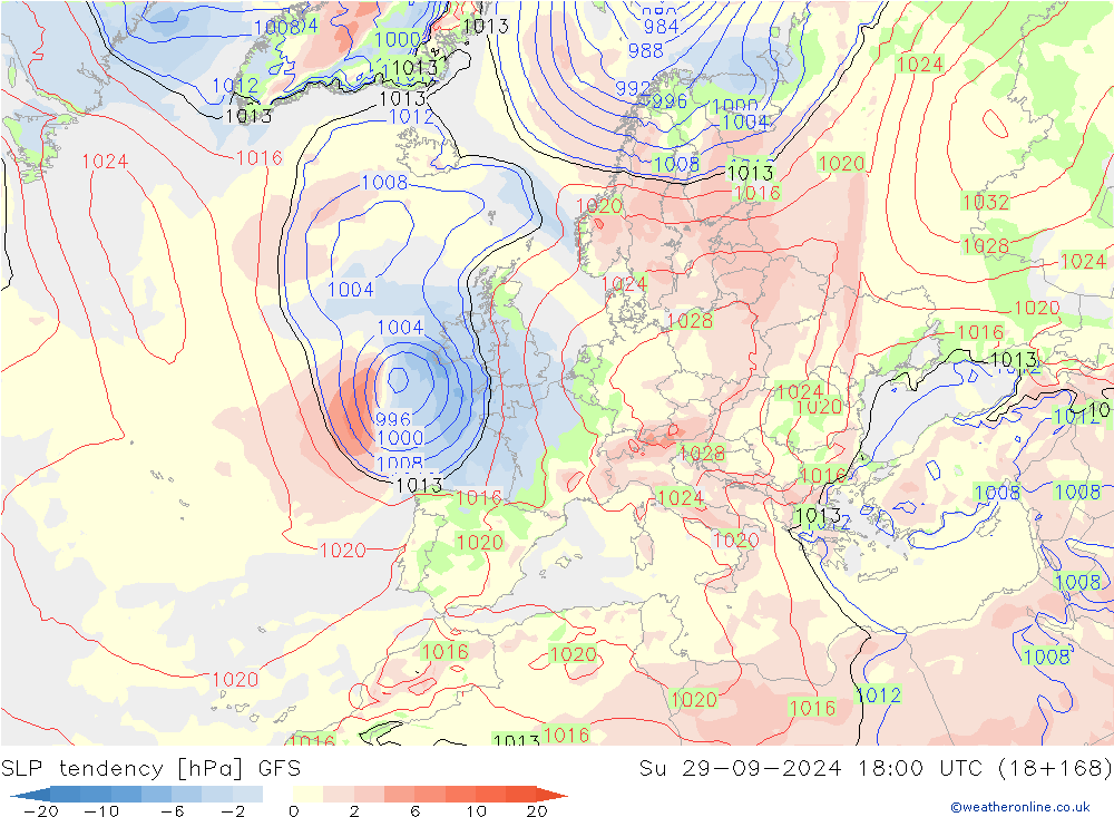 SLP tendency GFS September 2024