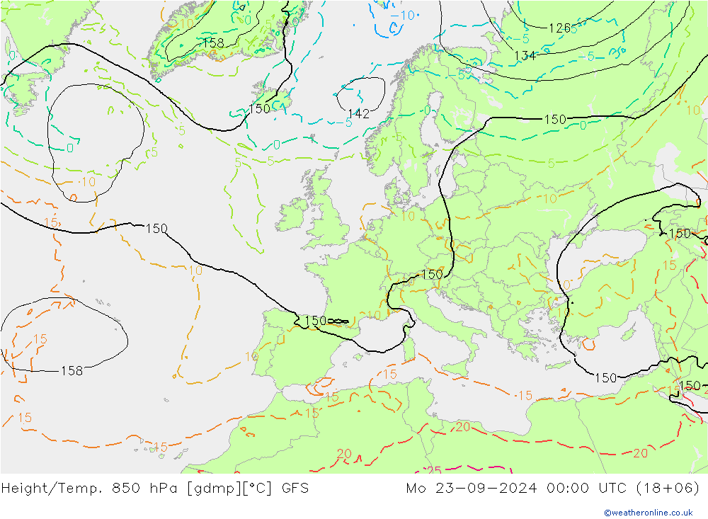 Z500/Rain (+SLP)/Z850 GFS 星期一 23.09.2024 00 UTC