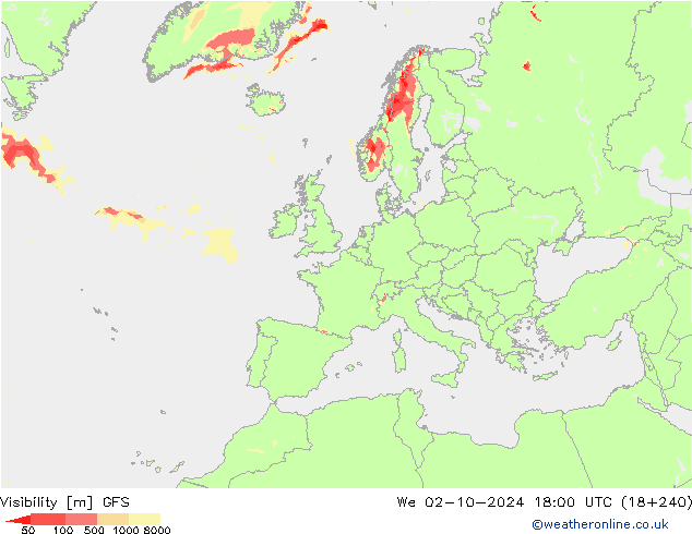 Visibility GFS We 02.10.2024 18 UTC