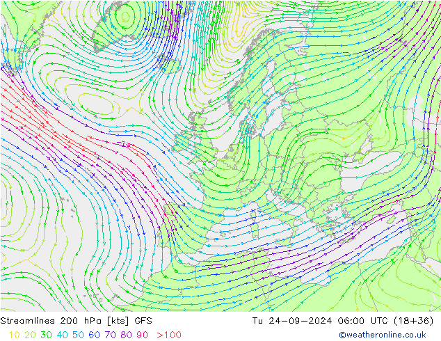  200 hPa GFS  24.09.2024 06 UTC