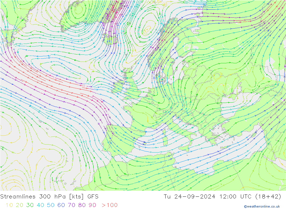 Rüzgar 300 hPa GFS Sa 24.09.2024 12 UTC