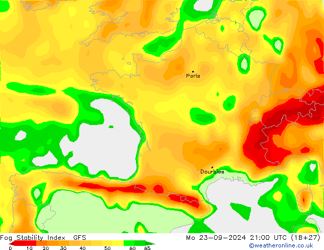 Fog Stability Index GFS Seg 23.09.2024 21 UTC