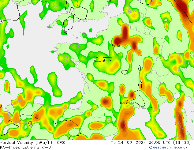 Convectie-Index GFS di 24.09.2024 06 UTC