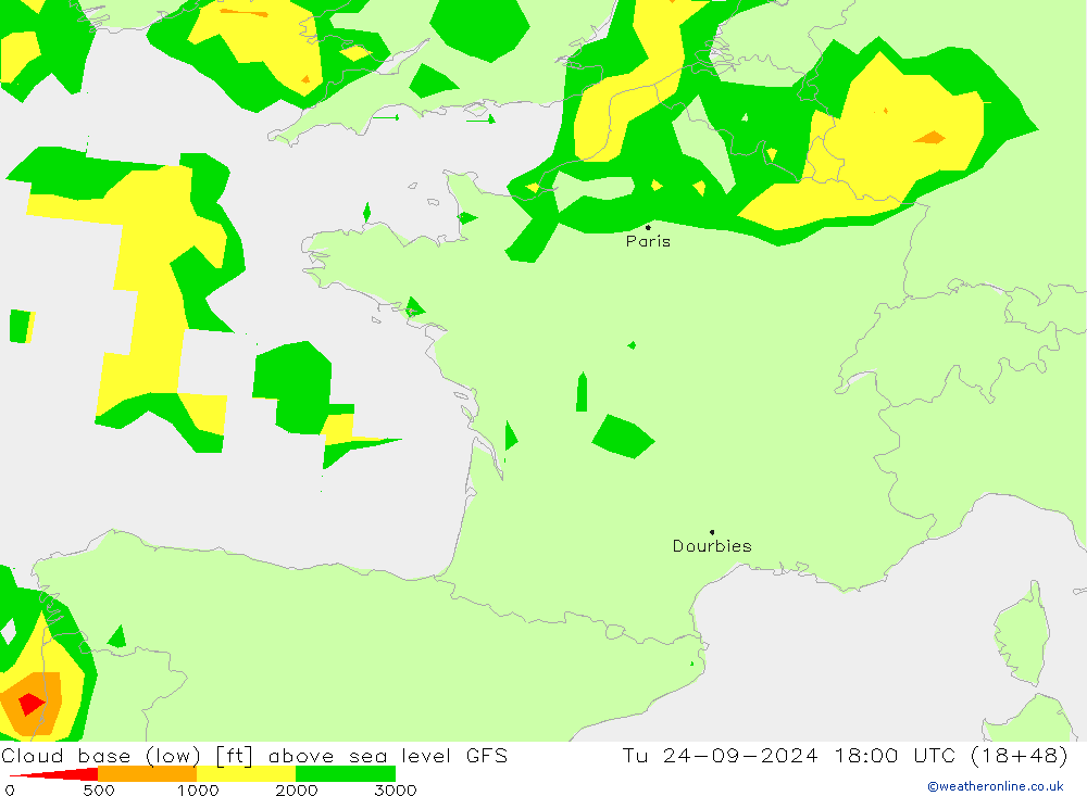 Cloud base (low) GFS mar 24.09.2024 18 UTC