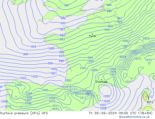 GFS: gio 26.09.2024 06 UTC