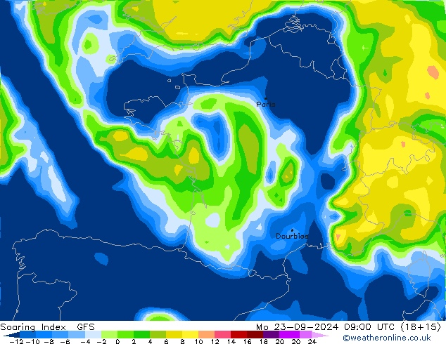 Yükselme İndeksi GFS Pzt 23.09.2024 09 UTC