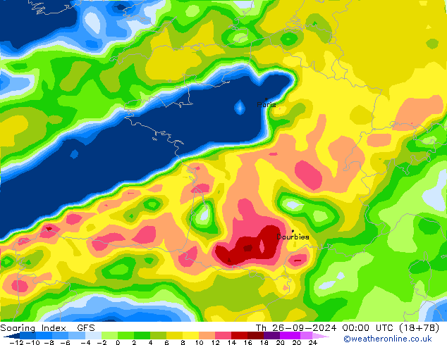 Soaring Index GFS jeu 26.09.2024 00 UTC