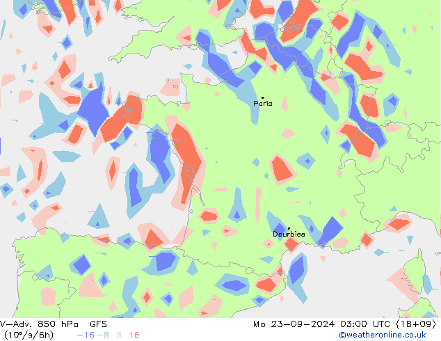 V-Adv. 850 hPa GFS Mo 23.09.2024 03 UTC