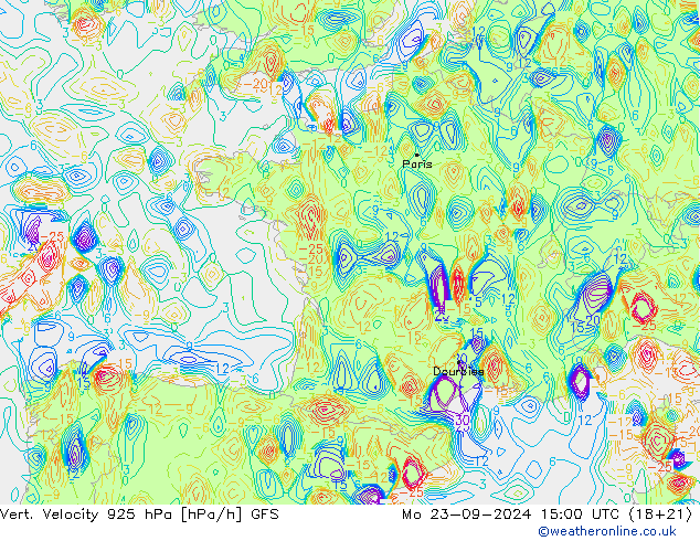 Vert. Velocity 925 гПа GFS пн 23.09.2024 15 UTC