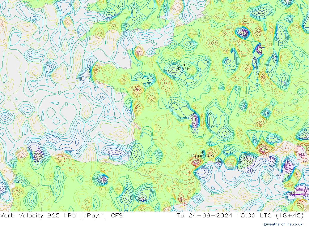 Vert. Velocity 925 hPa GFS  24.09.2024 15 UTC