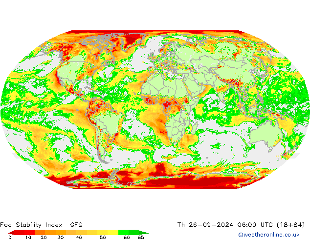 Fog Stability Index GFS jue 26.09.2024 06 UTC