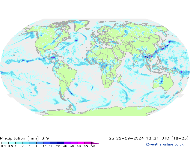 Precipitazione GFS dom 22.09.2024 21 GMT