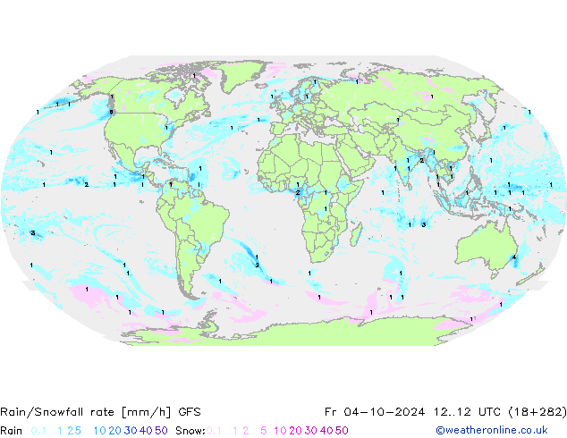 Rain/Snowfall rate GFS Sex 04.10.2024 12 UTC