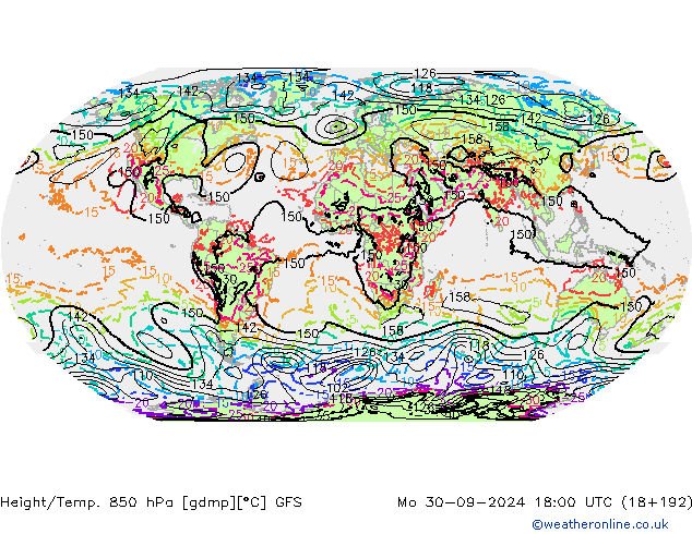 Z500/Rain (+SLP)/Z850 GFS Mo 30.09.2024 18 UTC