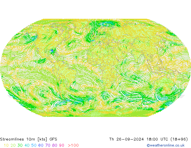 Rüzgar 10m GFS Per 26.09.2024 18 GMT