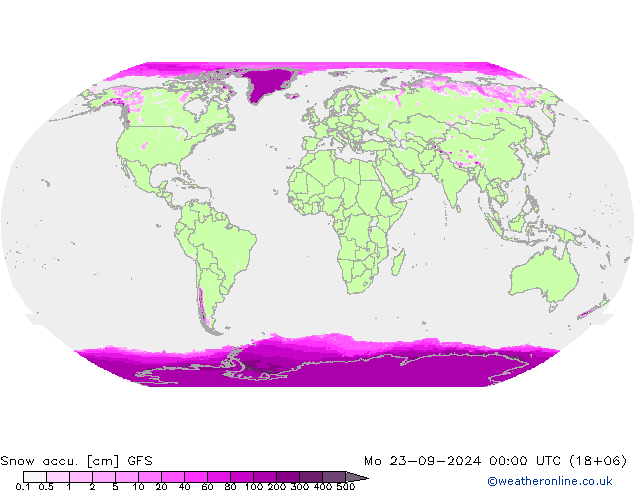 Totale sneeuw GFS ma 23.09.2024 00 UTC