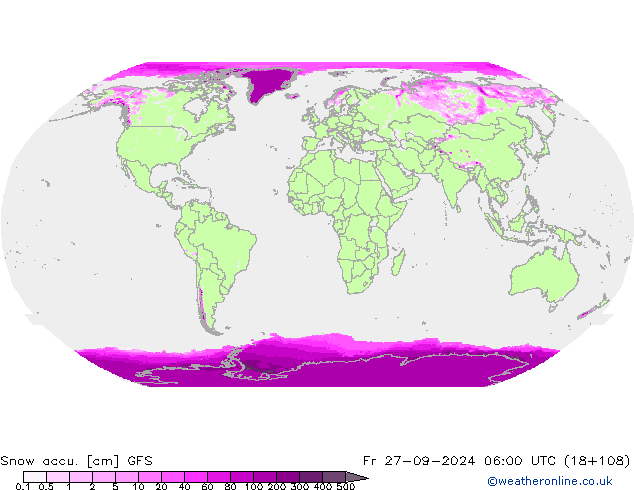 Snow accu. GFS Sex 27.09.2024 06 UTC