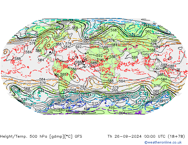 Hoogte/Temp. 500 hPa GFS do 26.09.2024 00 UTC