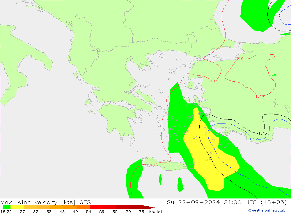 Max. wind velocity GFS Вс 22.09.2024 21 UTC