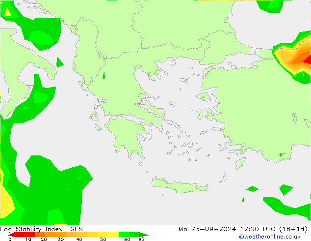 Fog Stability Index GFS lun 23.09.2024 12 UTC