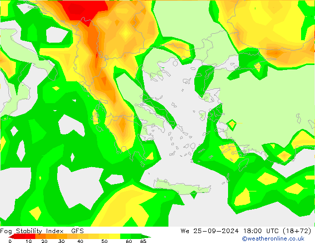 Fog Stability Index GFS We 25.09.2024 18 UTC