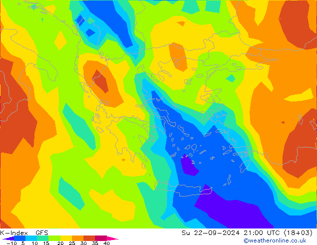 K-Index GFS nie. 22.09.2024 21 UTC