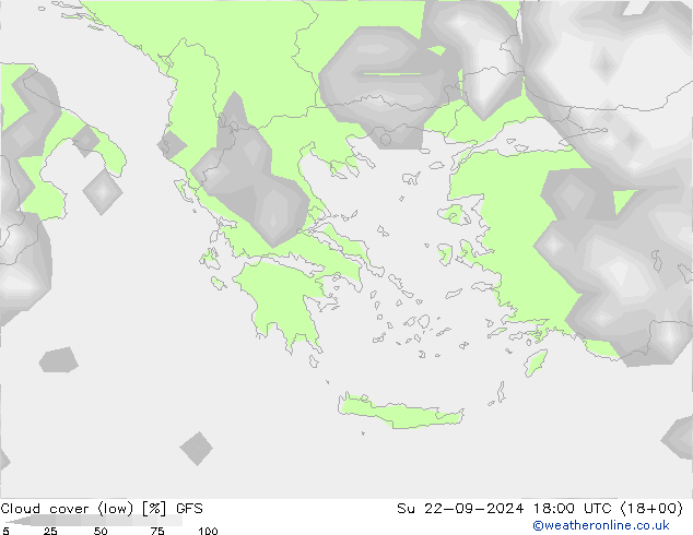 Nubes bajas GFS dom 22.09.2024 18 UTC