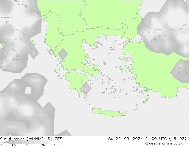 Bewolking (Middelb.) GFS zo 22.09.2024 21 UTC