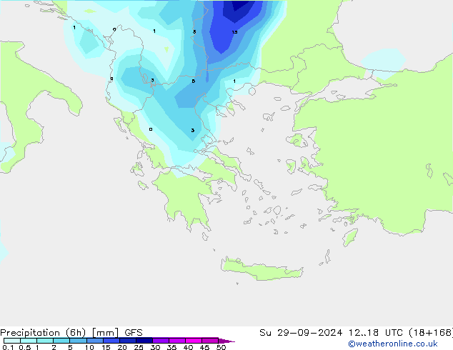 Z500/Rain (+SLP)/Z850 GFS dom 29.09.2024 18 UTC