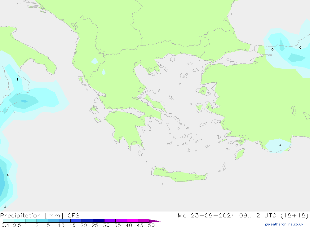 Yağış GFS Pzt 23.09.2024 12 UTC