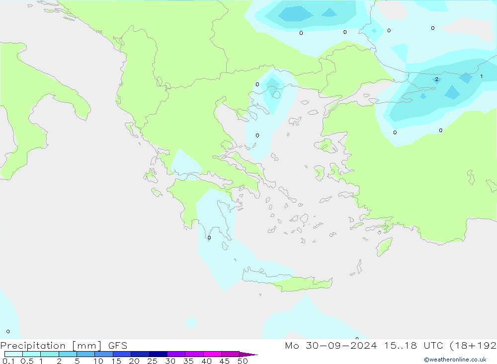 Precipitation GFS Mo 30.09.2024 18 UTC