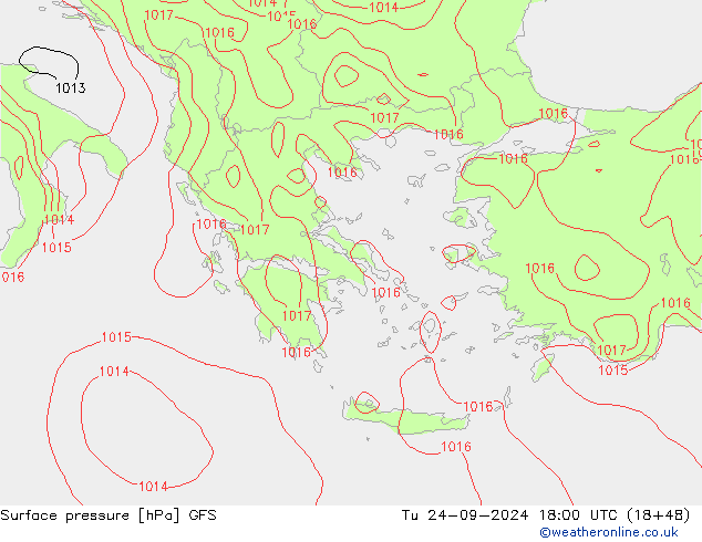 GFS: Út 24.09.2024 18 UTC