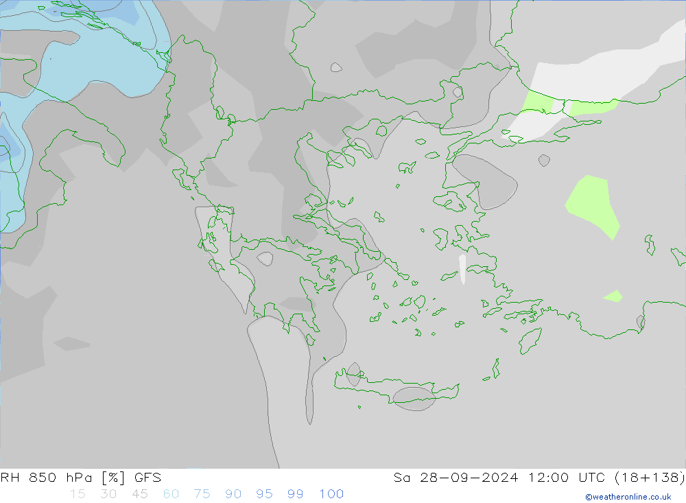 RH 850 hPa GFS  28.09.2024 12 UTC