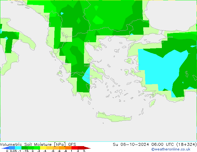 Volumetric Soil Moisture GFS nie. 06.10.2024 06 UTC