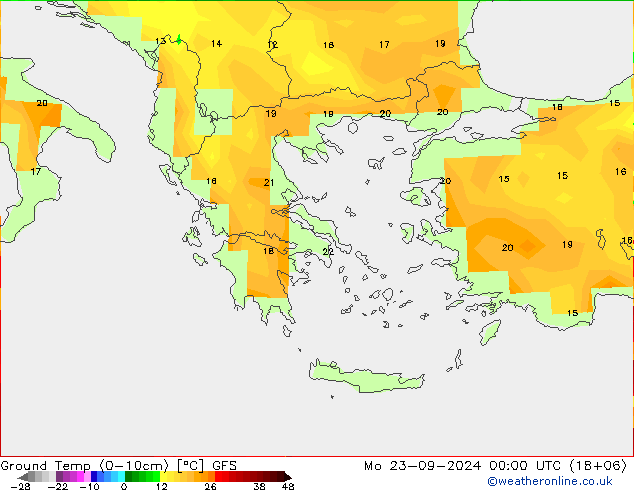 temp. mín./solo (0-10cm) GFS Seg 23.09.2024 00 UTC