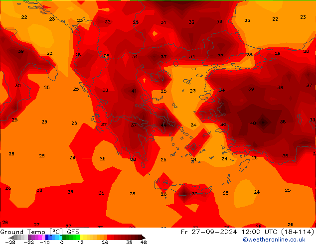 Ground Temp GFS Fr 27.09.2024 12 UTC