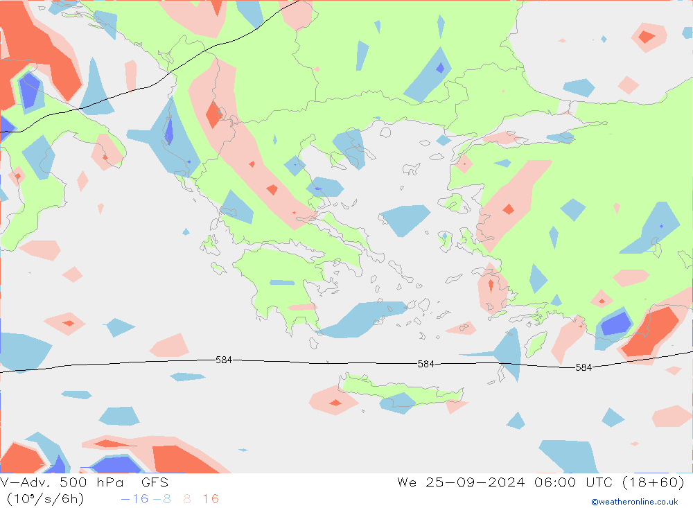 V-Adv. 500 hPa GFS Çar 25.09.2024 06 UTC