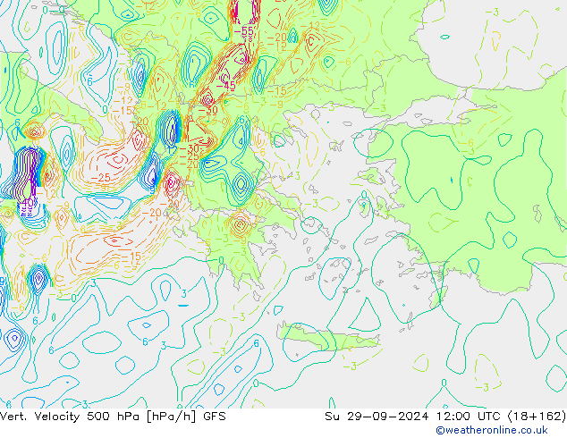 Vert. Velocity 500 hPa GFS Su 29.09.2024 12 UTC