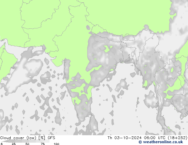 Nubi basse GFS gio 03.10.2024 06 UTC