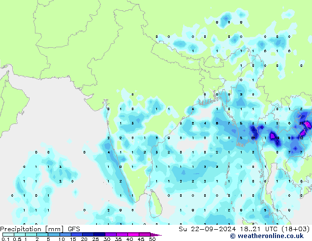 precipitação GFS Dom 22.09.2024 21 UTC